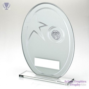 White/Silver Printed Glass Oval Football insert 8in