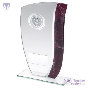 Jade Glass Claret/Silver Marble & Football insert 7.25in