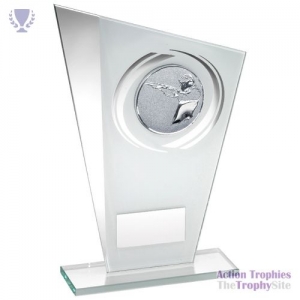 White/Silver Glass Plaque with Shooting Motif 8in
