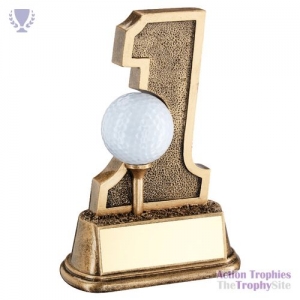 Brz/Gold Golf 'Hole in one' Ball Holder 6in