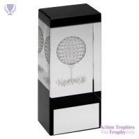 Clear/Black Glass Block Lasered Golf Image 4in