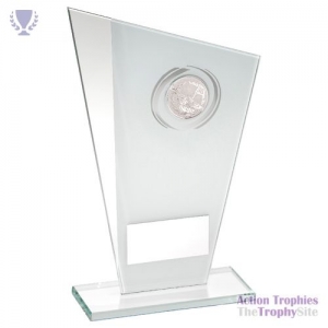 White/Silver Printed Glass Plaque Golf insert 7.25in