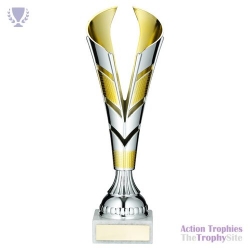 Silver/Gold Plastic V Trophy Cup 11.25in