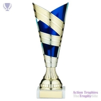 Gold/Blue Plastic V Stem Trophy Cup 8.25in