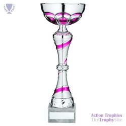 Silver/Pink Trophy Cup 11in