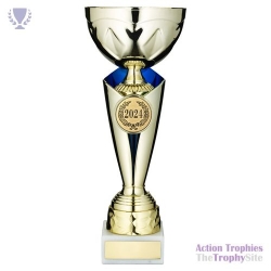 Gold/Blue Trophy Cup (2in Centre) 13.75in