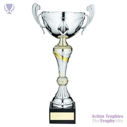 Silver/Gold Trophy Cup with Handles 12.5in