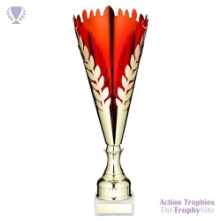 Gold/Red Metal Wreath Trophy Cup 17.5in