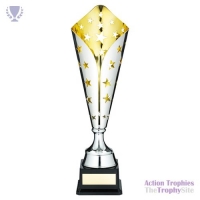 Silver/Gold Metal Star Trophy Cup 16.75in