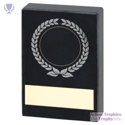Black Marble with Silver/Gold Wreath 2.5x1.75in