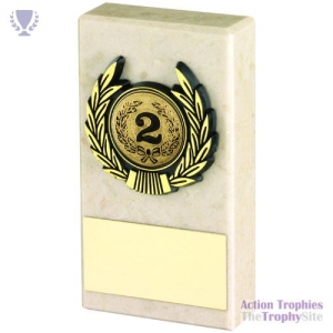 Cream Marble and Gold Trim Trophy 4in