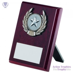 Rosewood Plaque & Silver Trim Trophy 4in