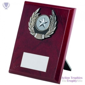 Rosewood Plaque & Silver Trim Trophy 5in