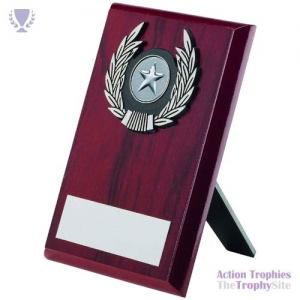 Rosewood Plaque & Silver Trim Trophy 6in