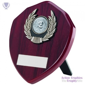 Rosewood Shield & Silver Trim Trophy 5in