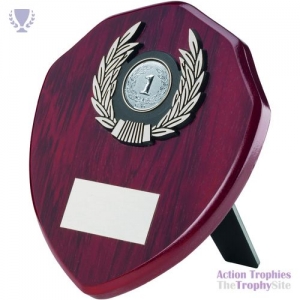 Rosewood Shield & Silver Trim Trophy 6in