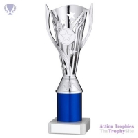 Silver/Blue Plastic 'Flash' Cup 9in