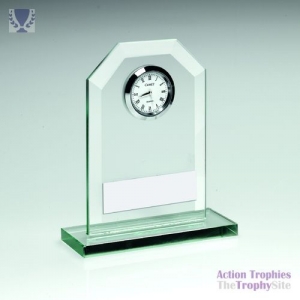 Jade Glass Clock 6.25in