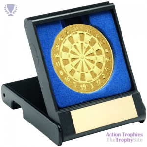 Black Plastic Box Darts insert Trophy Gold 3.5in