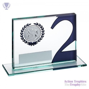 Jade Glass Plaque Multi Athletics insert Silver 2nd 3.25x4in