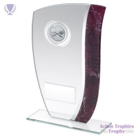 Jade Glass Claret/Silver Marble & Squash insert 7.25in