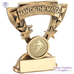Brz/Gold Man Of The Match Mini Cup Rugby insert 3.75in