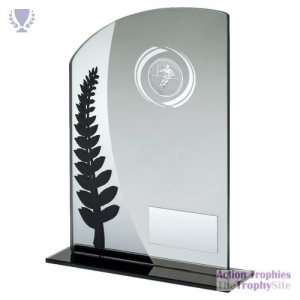 Jade Glass Plaque Black/Silver & Rugby insert 7.25in