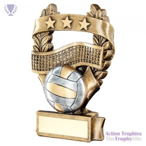 Brz/Pew/Gold Volleyball 3 Star Wreath Award 6.25in