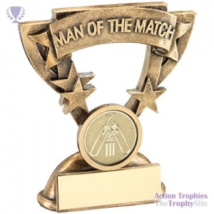 Brz/Gold Man Of The Match Mini Cup Cricket insert 3.75in