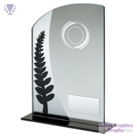 Jade Glass Plaque Black/Silver 7.25in