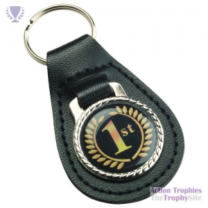 Black Leather Key Fob 2.5in