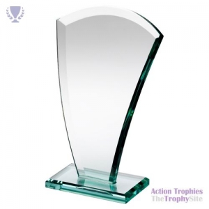 Jade Glass 10mm Curved V Plaque 8in