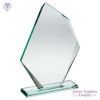 Jade Glass Offset Diamond Plaque (10mm Thick) 9.5in