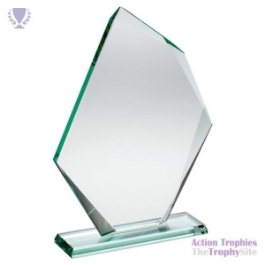 Jade Glass Offset Diamond Plaque (10mm Thick) 11.25in