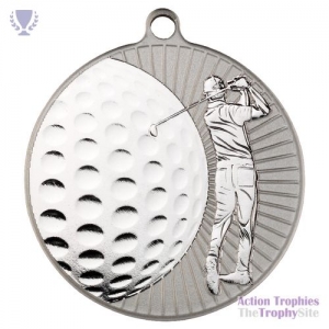 Golf 'Two Colour' Medal Matt Sil/Sil 2.75in
