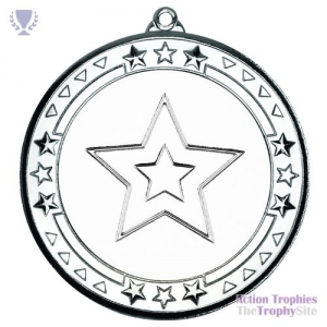 Tri Star Medal Silver 2.75in