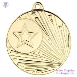 Shooting Star Medal Gold 2in
