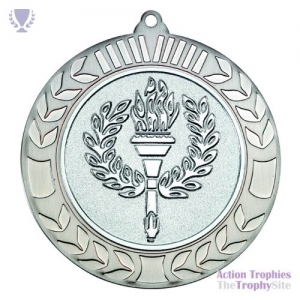 Wreath Medal (2in Centre) Antique Silv 2.75in