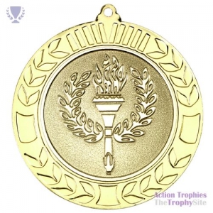 Wreath Medal (2in Centre) Gold 2.75in