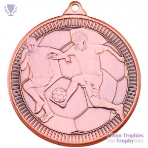Football 'Multi Line' Medal Bronze 2in