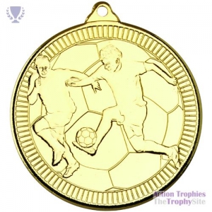 Football 'Multi Line' Medal Gold 2in