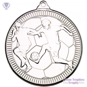 Football 'Multi Line' Medal Silver 2in