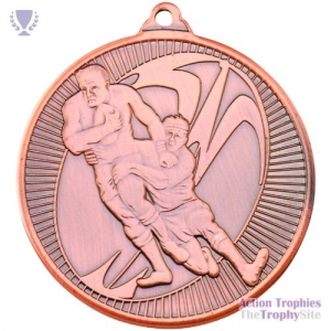 Rugby 'Multi Line' Medal Bronze 2in