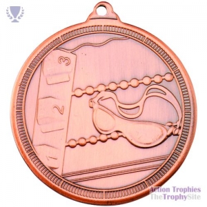 Swimming 'Multi Line' Medal Bronze 2in