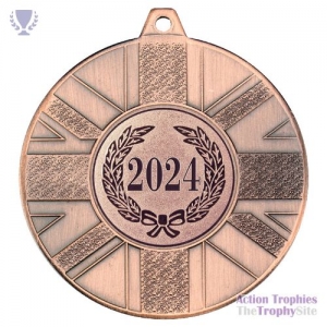 Union Flag Medal Bronze 2in