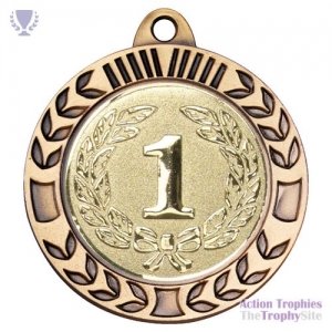 Wreath Medal Extra Thick Ant Gold 2.75in