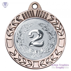 Wreath Medal Extra Thick Ant Silver 2.75in