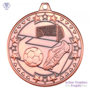 Football 'Tri Star' Medal Bronze 2in