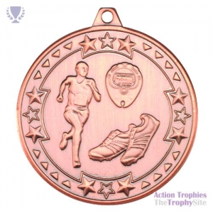 Running 'Tri Star' Medal Bronze 2in