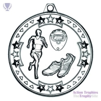 Running 'Tri Star' Medal Silver 2in